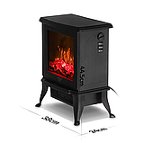 Електрокамін Adler AD 7754, 1800 Вт, 3D-ефект полум’я, термостат, керамічний нагрівальний елемент, чорний, фото 7