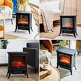 Електрокамін Adler AD 7754, 1800 Вт, 3D-ефект полум’я, термостат, керамічний нагрівальний елемент, чорний, фото 9