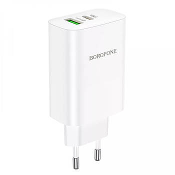 Мережевий зарядний пристрій Borofone BN10 Sunlight PD65W Dual Port (1A1C) Charger White