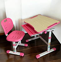 Комплект Piccolino 3, парта та стілець трансформери, (регулювання глибини стільця) рожевий