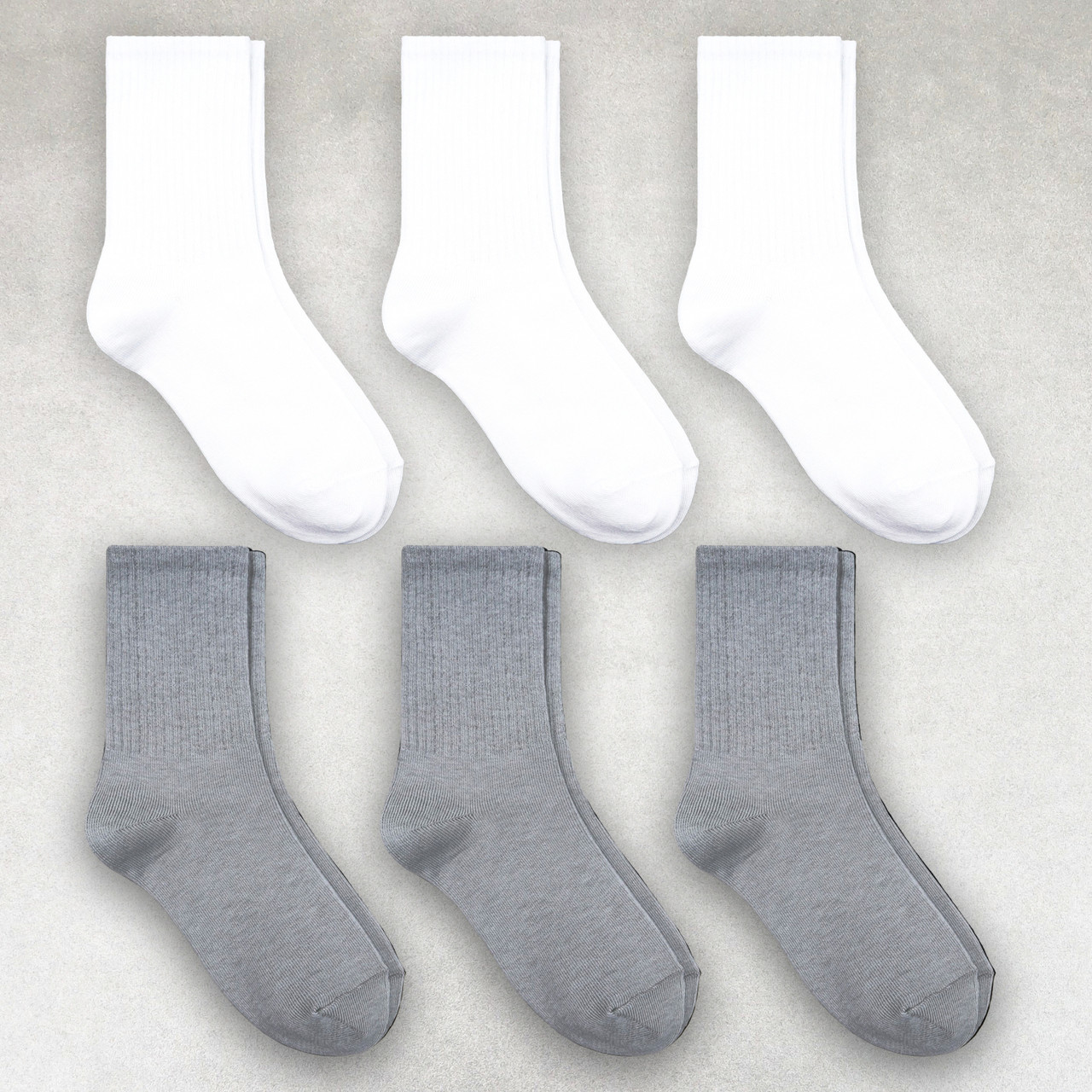 Набір шкарпеток чоловічих 6 пар «White & Grey» з високою резинкою бавовна преміум сегмент розмір 39-42, фото 1