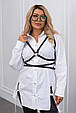 Сорочка жіноча з 100% коттону з довгим рукавом Модель: 802-2116 Колір: білий, чорний, рожевий, бежевий, фото 4