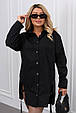 Сорочка жіноча з 100% коттону з довгим рукавом Модель: 802-2116 Колір: білий, чорний, рожевий, бежевий, фото 5