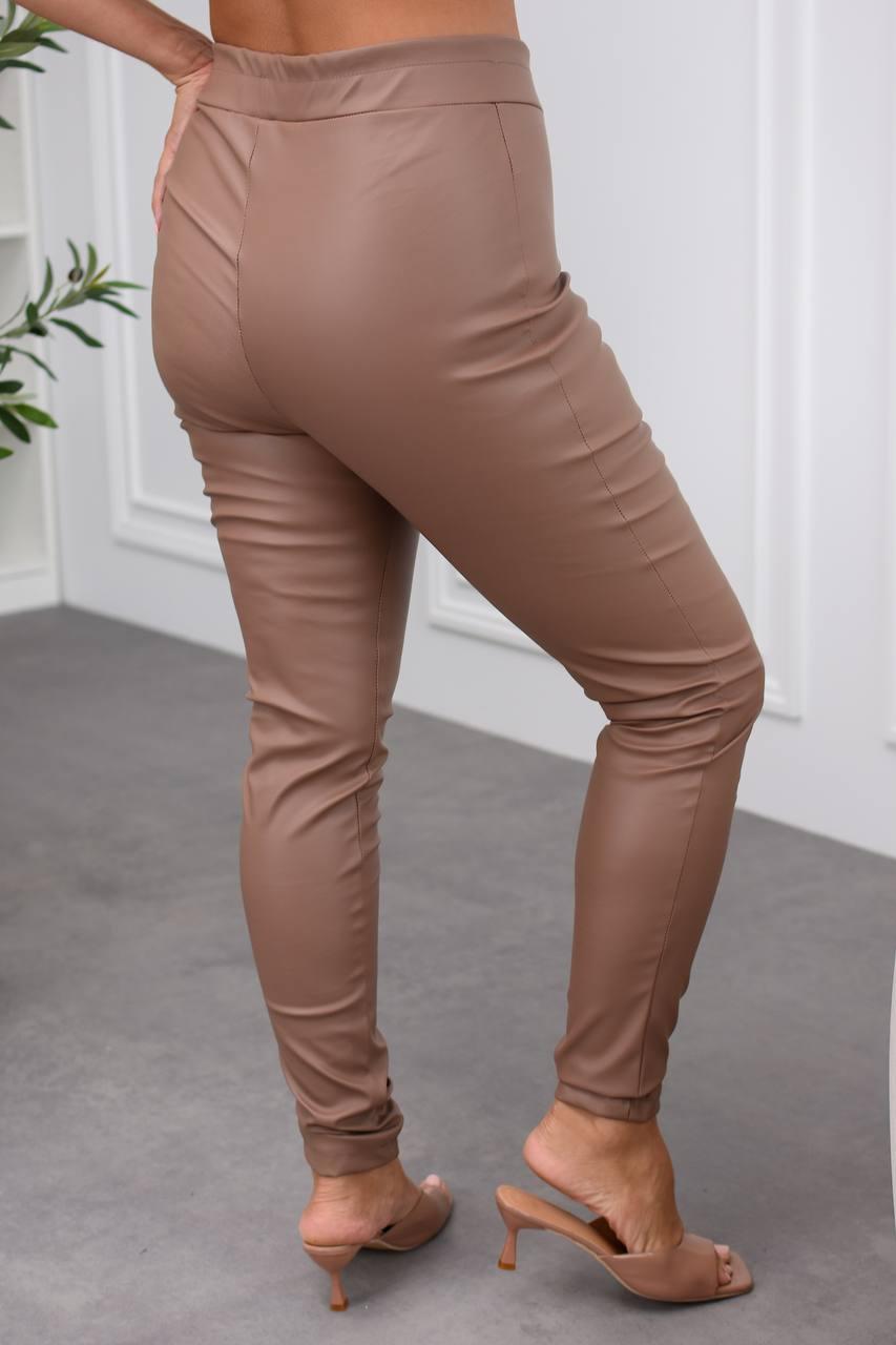 Лосини з еко-шкіри великих розмірів Модель: 802-2097 Колір: чорний, шоколадний, фото 1
