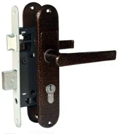 Замок врізний Тандем 5-АМ лiв., коричнев, з циліндр,ручка Браво, фото 1