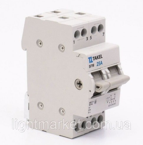 Рубильник перекидний 2-х полюсний 25А, фото 1