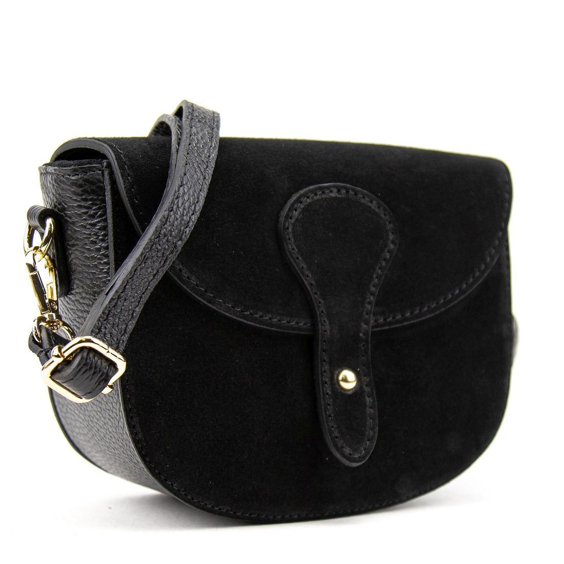 Маленька жіноча замшева сумка Firenze Italy F-IT-9876A чорна