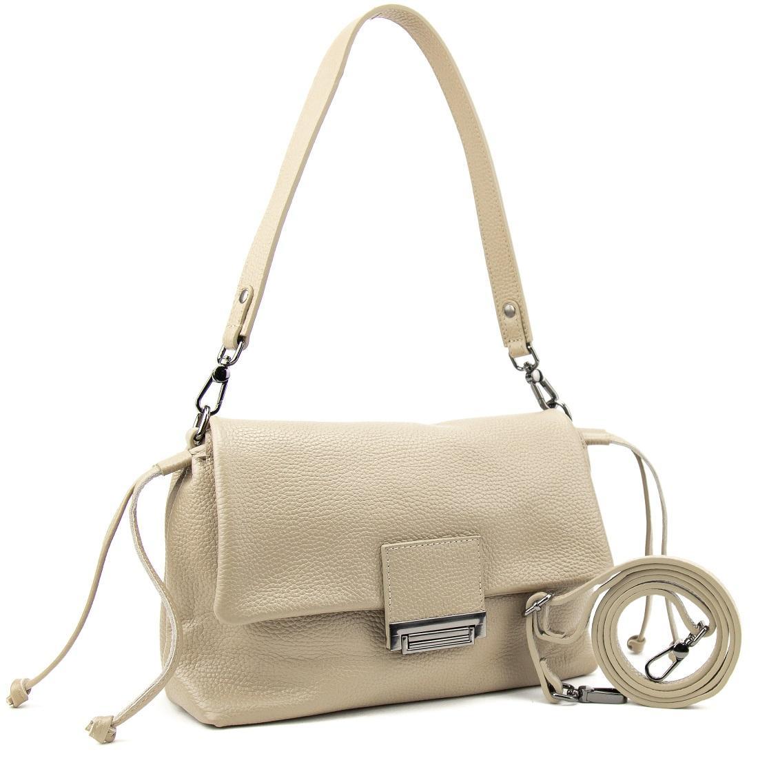 Сумка жіноча шкіряна кросбоді Tavinchi CH-8585B-FL бежева