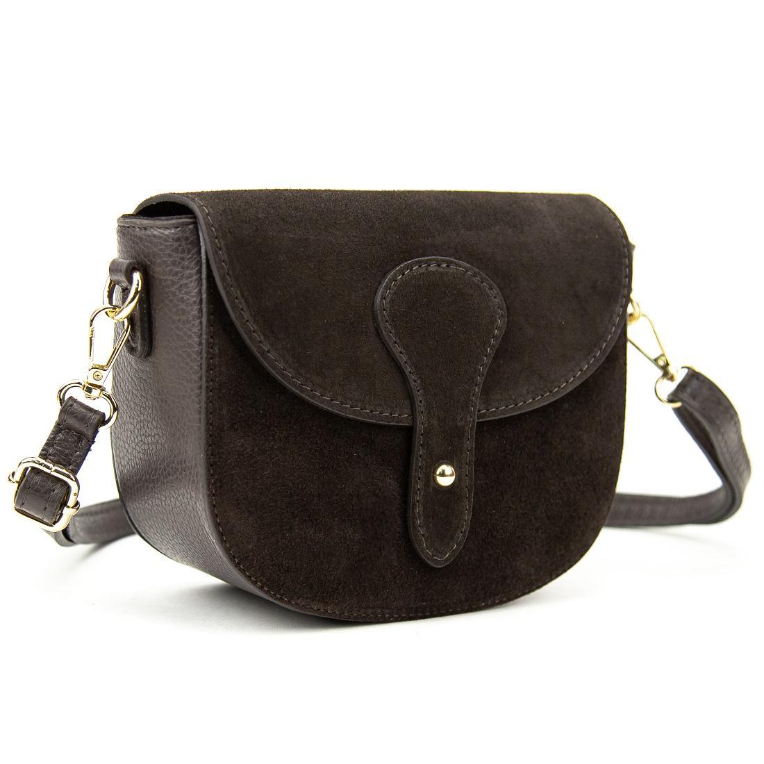 Маленька жіноча замшева сумка Firenze Italy F-IT-9876DB шоколадна, фото 1