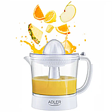 Соковитискач для цитрусових Adler AD 4009 - 40 Вт, 1 л, 2 конуси, автоматичний запуск, фото 2