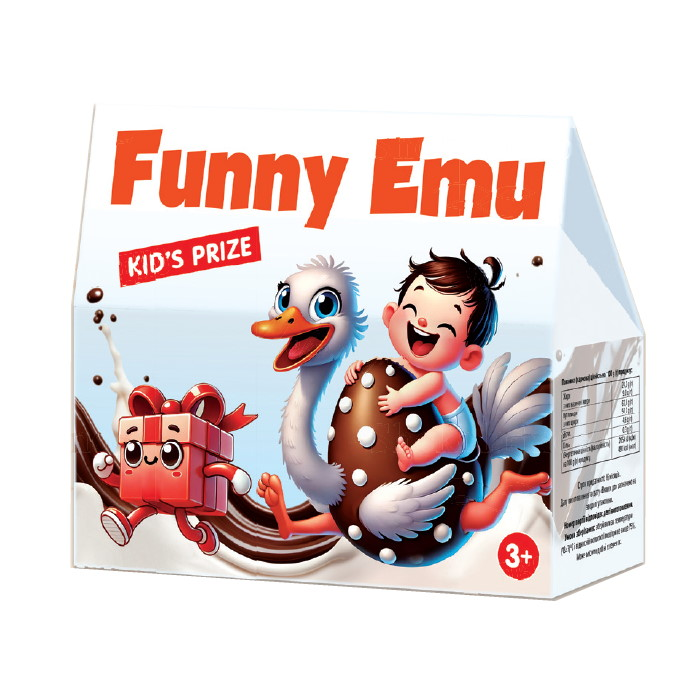 Набір цукерок «Funny Emu» та іграшка в подарунок, 100 г., фото 1