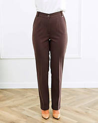 Жіночі класичні брюки "Анжела" шоколадного кольору розміри від 46 до 60