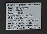 Портативна зарядна станція GD Super на 1200 Вт GD-HL-1200W-24V Зарядна станція із залізо фосфатною батареєю, фото 3