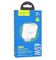 Мережевий зарядний пристрій Hoco N30 Glory PD65W 3-port (2C1A) Charge White, фото 5