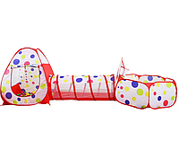 Дитячий намет з тунелем | Ігровий комплекс 3 в 1 | SOLA TOYS