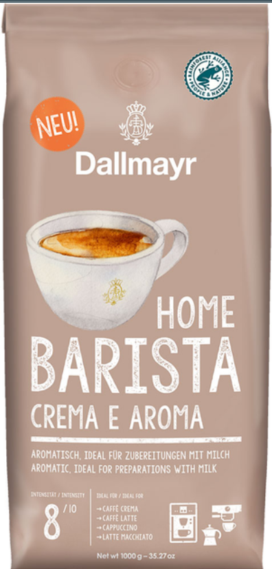 Кава в зернах Dallmayr Home Barista Crema e Aroma смажена 1000 г 4008167045205