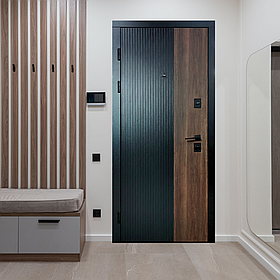 Вхідні двері Діор чорний соффтач/білий 3 контури