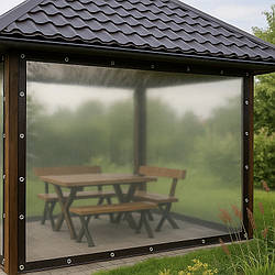 Тент для навісу прозорий 3х4 м, 160 мкм. Накриття для навісу, прозорий навіс, тент накриття -UKMarket-