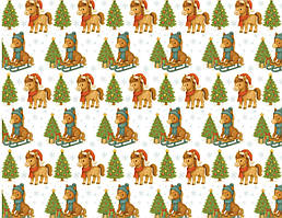 Новорічний папір для паковання "Символ року", 5 шт./пач.