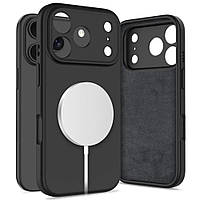Силіконовий чохол для iPhone 17 Pro Чорний матовий чохол з MagSafe на айфон 17 про