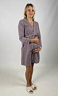 Жіночий комплект теплий халат із нічною сорочкою аметист р.44-58