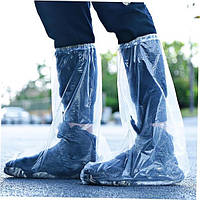 Одноразові водонепроникні бахіли для взуття з гумкою захист від бруду, снігу та води, висота 48 см, 40 шт