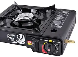 Портативна газова плита подвійної дії з адаптером у кейсі