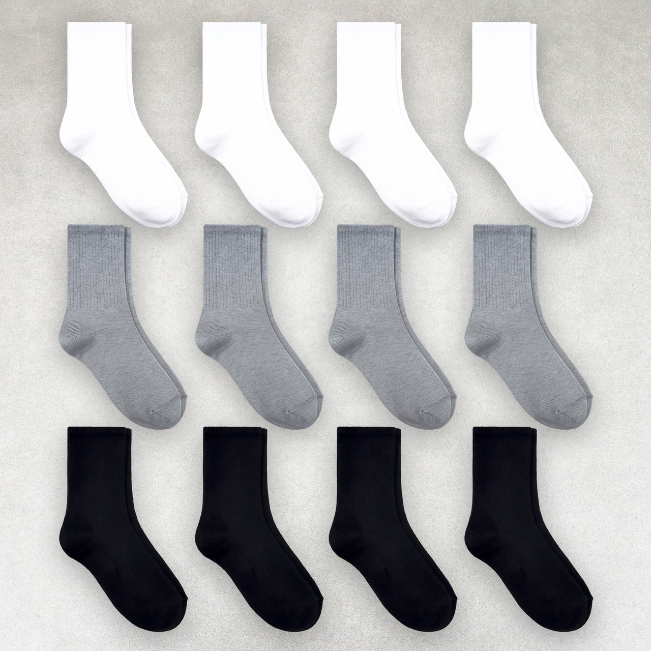 Набір шкарпеток жіночих 12 пар базових кольорів з високою резинкою бавовна преміум сегмент розмір 35-38, фото 1