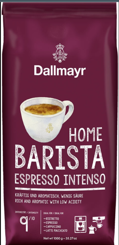 Кава в зернах Dallmayr Home Barista Espresso Intenso Обсмажена 1 кг 4008167043904