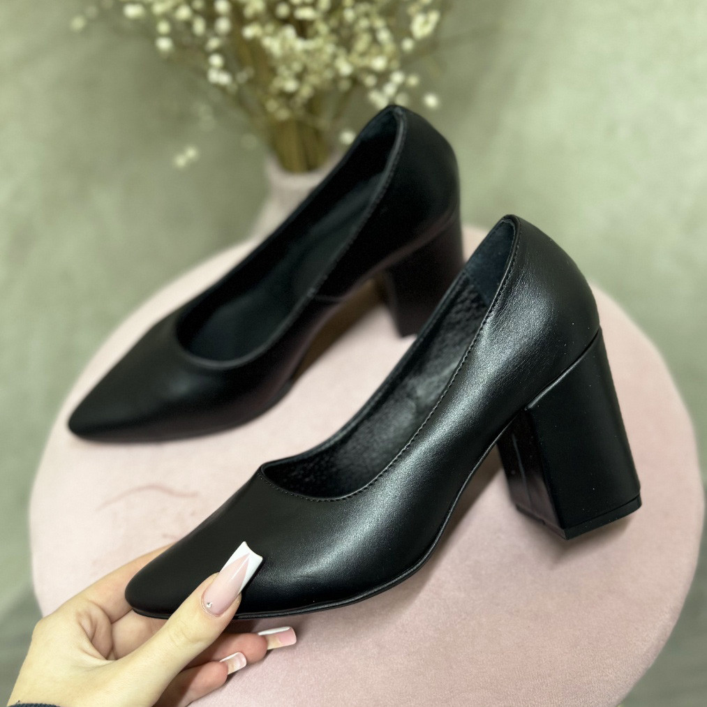 Туфлі жіночі чорні шкіряні. 36 розмір, фото 1