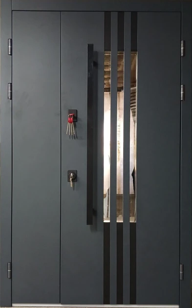 Вхідні двері в будинок Фіона покриття plastid 7016/дуб білий, фото 1