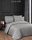 Постільна білизна сатинова La Romano Premium 300 TC євро розмір Luca ash, фото 2