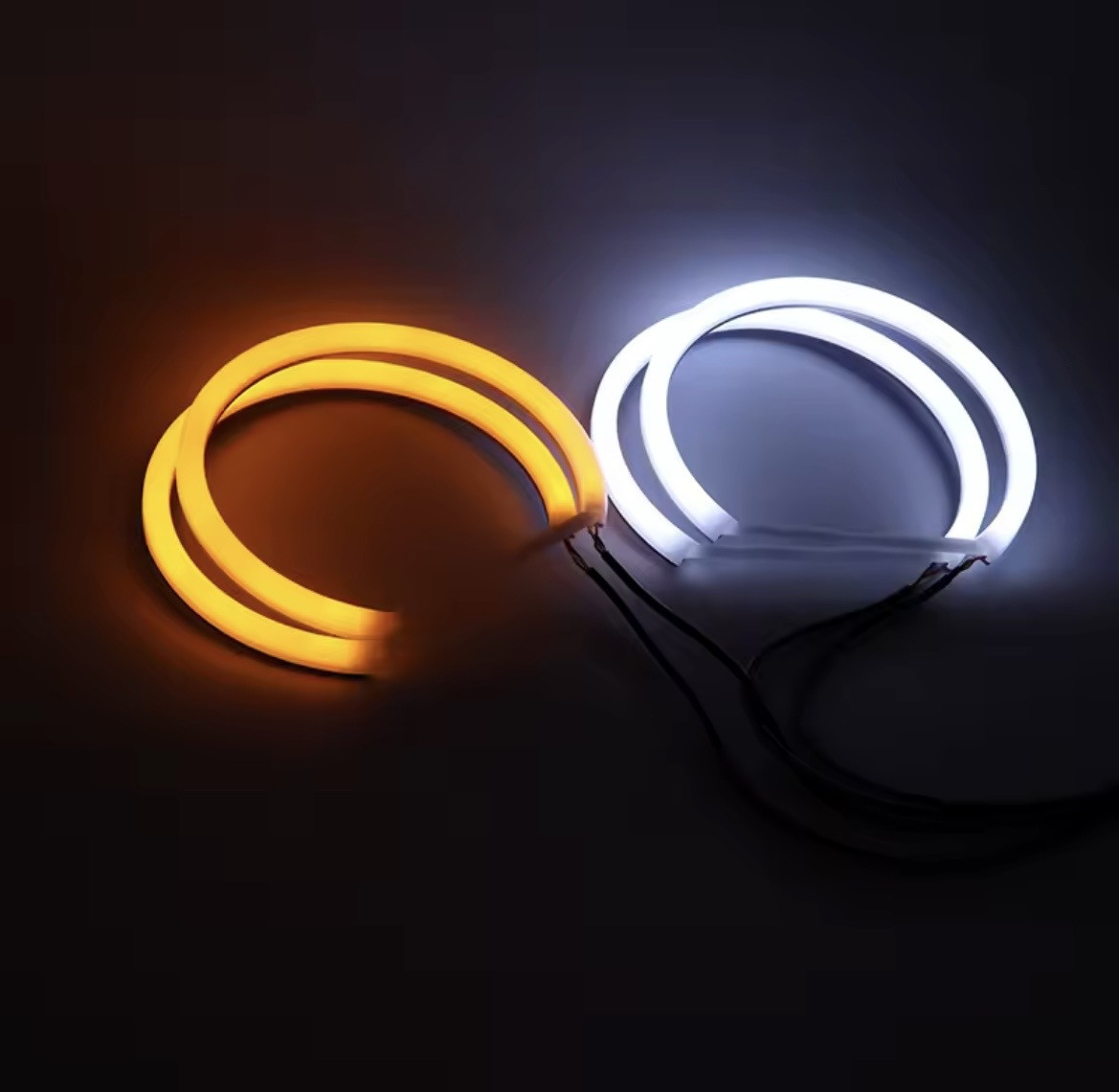 Ангельські оченята LED Cotton BMW E46 білий-жовтий Angel Eyes, фото 1