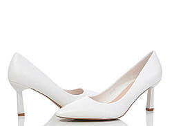 Жіночі матові білі туфлі човники на шпильці 37 38 39 40