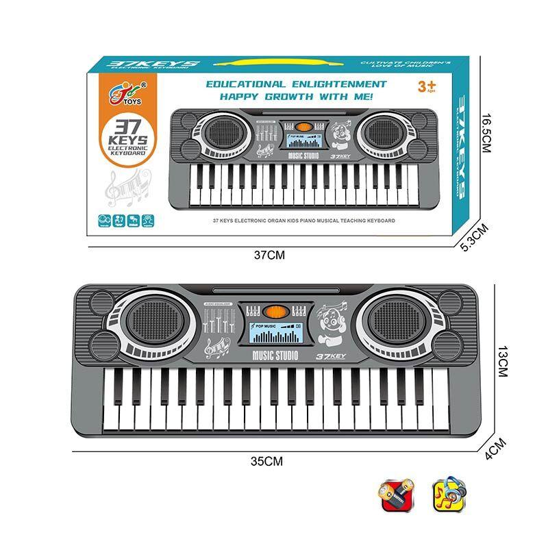 Синтезатор з мікрофоном на 37 клавіш, на батарейках, фото 1