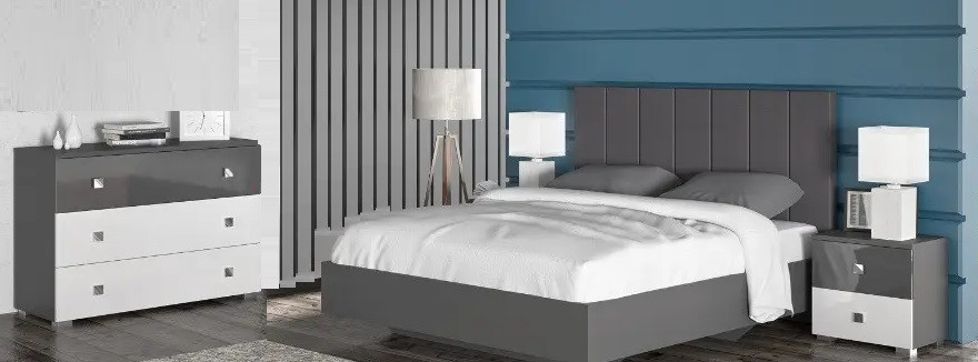 Спальня Лондон графіт сірий/білий (Мебель-Сервіс), фото 1