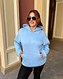 Худі жіноче на флісі Модель: 802-2132 Колір: чорний, блакитний, рожевий, білий, фото 2