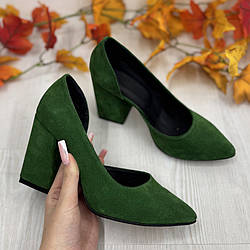 Туфлі жіночі замшеві зелені. 37 розмір