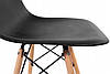 Крісло стілець пластиковий на дерев'яних ніжках Bonro В-173 FULL KD чорне, фото 5