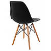 Крісло стілець пластиковий на дерев'яних ніжках Bonro В-173 FULL KD чорне, фото 9