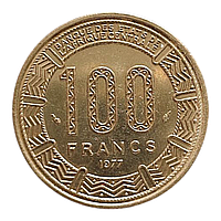 Габон 100 франків, 1977