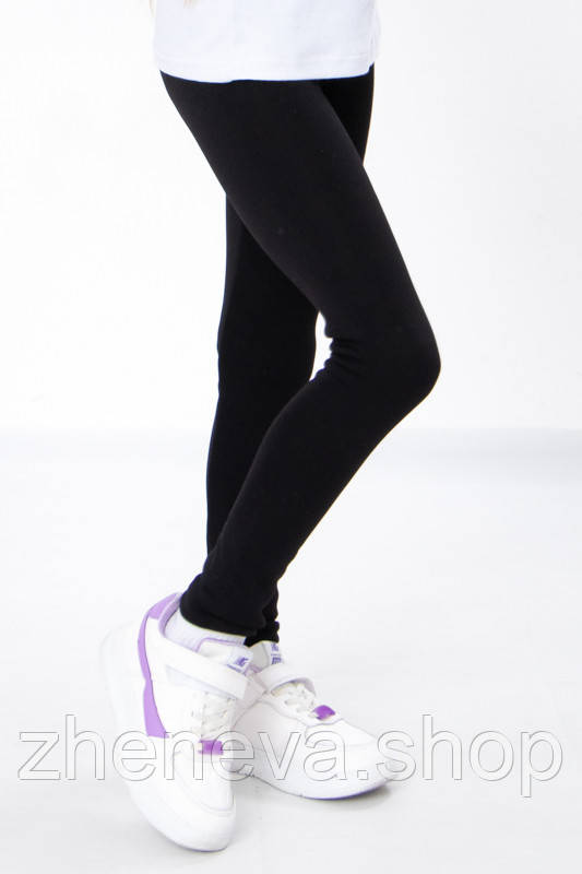 Лосини жіночі чорні з високою талією тринитка на хутрі, фото 1