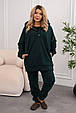 Костюм 3-ка з флісу та рубчика (кофта + майка + штани) Модель: 802-2115 Колір: чорний, сірий, бургунді, смарагдовий, шоколадний, фото 3