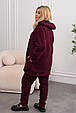 Костюм 3-ка з флісу та рубчика (кофта + майка + штани) Модель: 802-2115 Колір: чорний, сірий, бургунді, смарагдовий, шоколадний, фото 9