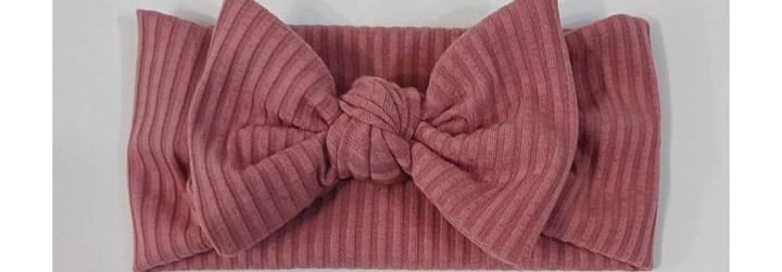 Пов'язка для волосся з бантом пудра, фото 1