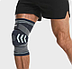 Наколінник трикотажний із силіконовою вставкою, компресійною фіксацією та спіральними ребрами жорсткості, чорний MH-11153, фото 3