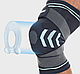 Наколінник трикотажний із силіконовою вставкою, компресійною фіксацією та спіральними ребрами жорсткості, чорний MH-11153, фото 6