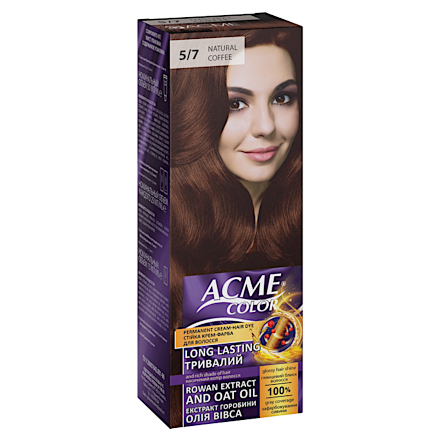 Крем-фарба для волосся Acme-Color EXP 5/7 Натуральна кава / термін до 05.24р