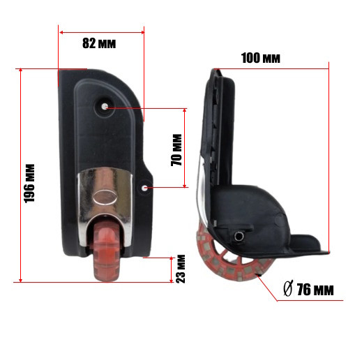 Колеса для валізи D - 76 мм — Magda, Mercury, Турист... \ 1666, фото 1