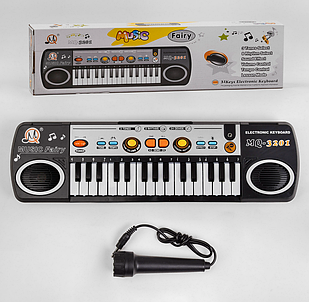 Синтезатор MQ 3201 з мікрофоном на батарейках, 8 ритмів, 3 тони, 24 демо мелодії